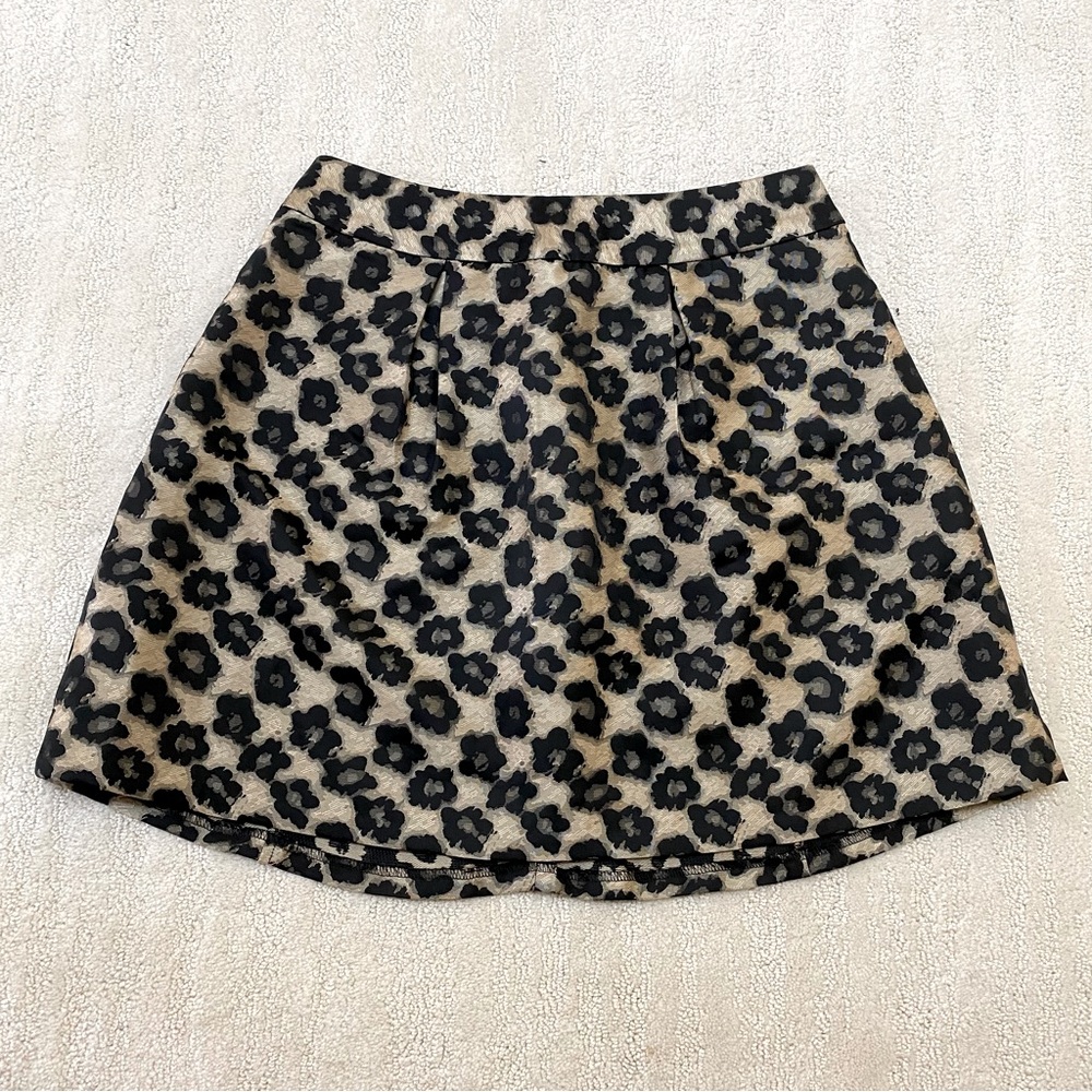 Banana Republic Metallic Gold Flower Print Pencil Skirt